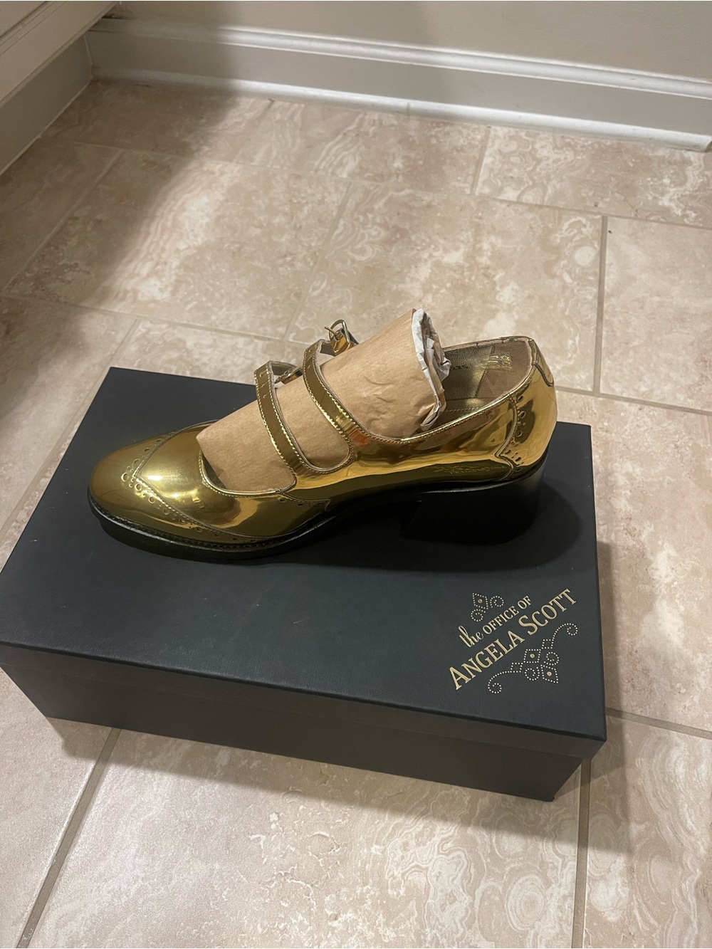 Gold Metallic Mary Jane Loafer - Women - Picture 2 of 6